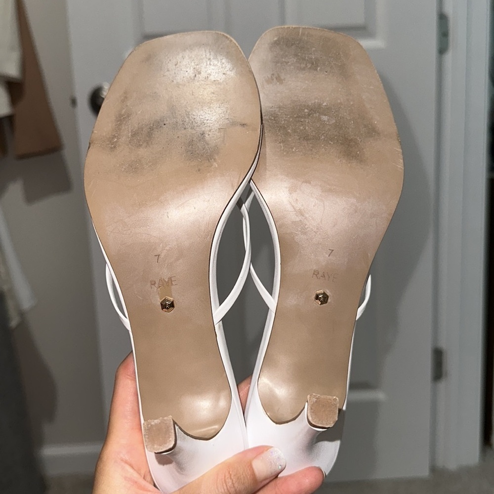 Revolve Raye Corso Heels Mules in White Size 7 - Picture 7 of 7